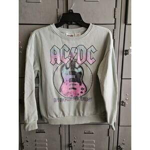ACDC Rock Band Girls Graphic Sweatshirt Long Sleeve Pullover Top Size 14/16